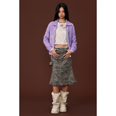 GOODBAI GOODEES流泪女孩图案翻领毛衣开衫