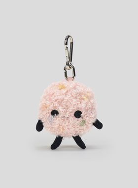 GOODBAI GOODEES彩虹波点印花毛绒钥匙扣
