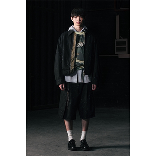 GOODBAI 翻领泼墨拉链oversize外套 916