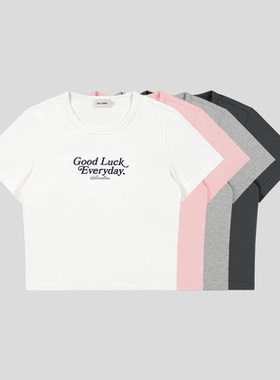 GOODBAI ‘Good Luck Everyday'印花正肩短袖T恤