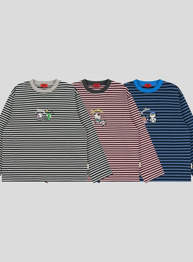 GOODBAI GOODEES×minini 乐队条纹长袖T恤