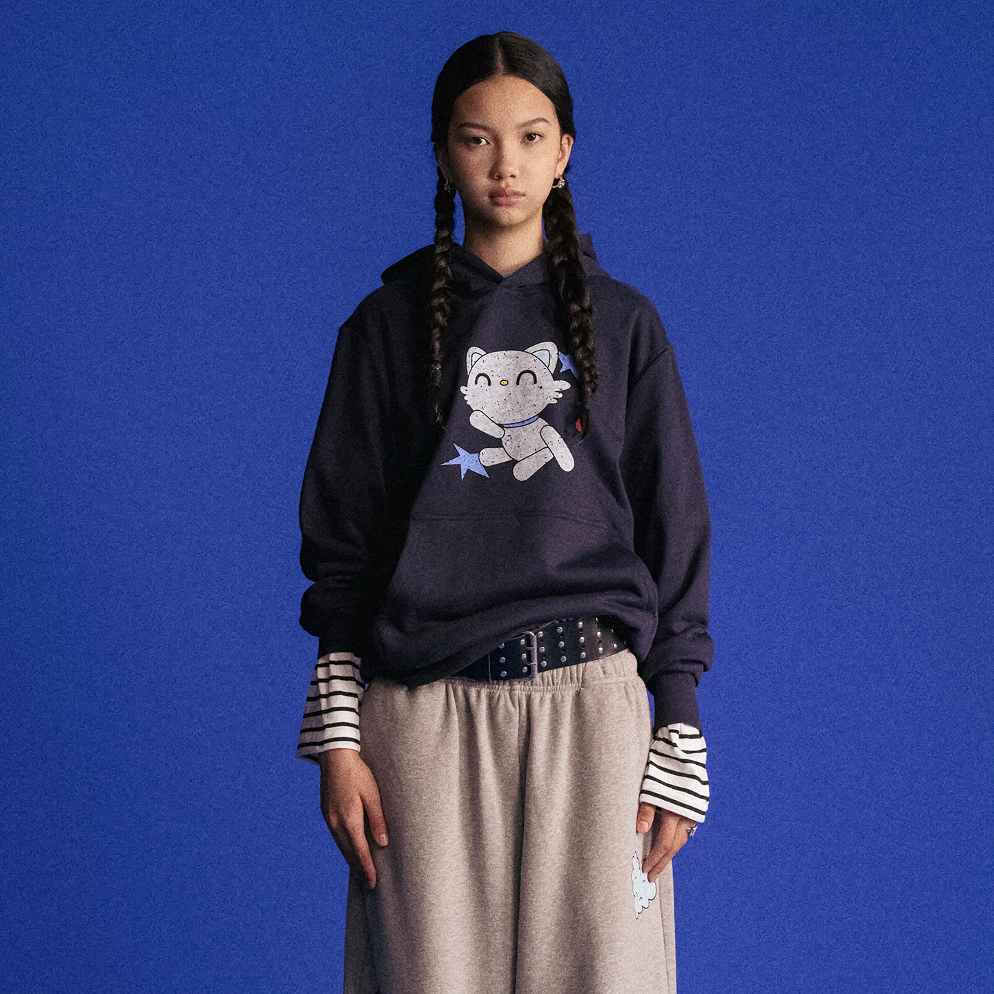 GOODBAI GOODEES 斑驳机器小猫连帽卫衣