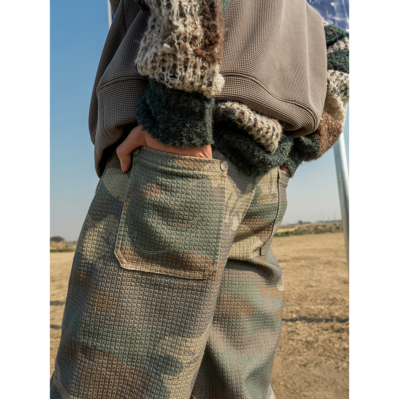 GOODBAI916纽扣阔腿工装裤