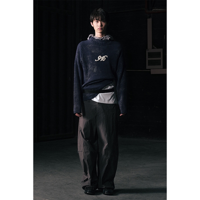 GOODBAI 916 仿珍珠绣小高领插肩铺银收身长袖针织衫