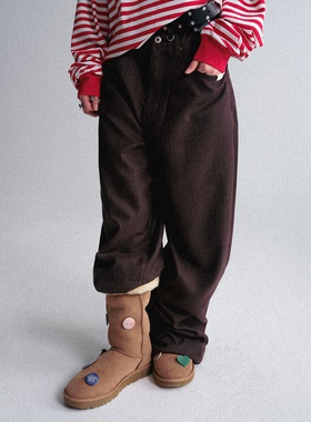 GOODBAI GOODEES 新款五角星贴布直筒长裤