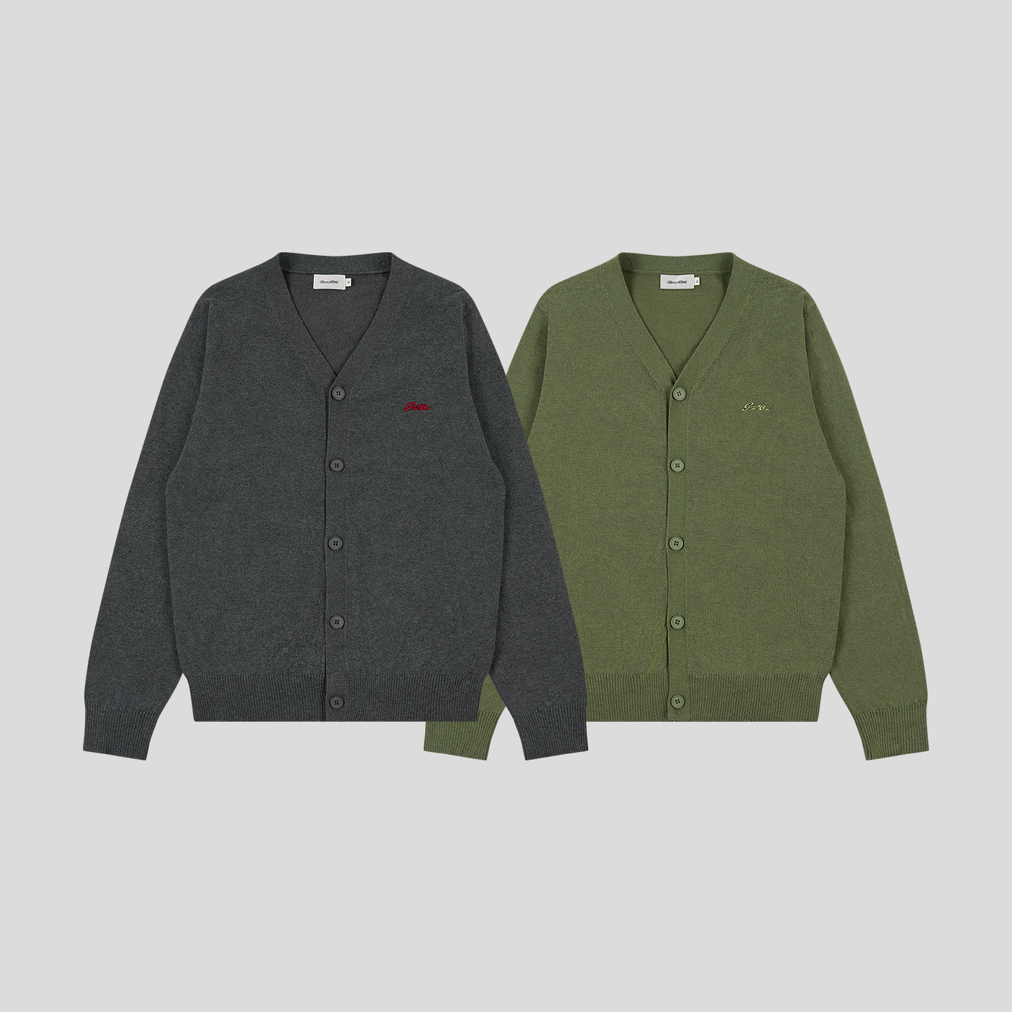 GOODBAI ‘RETRO LOGO’胸前刺绣毛织开衫