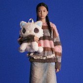 GOODBAI GOODEES 条纹彩色连帽毛衣