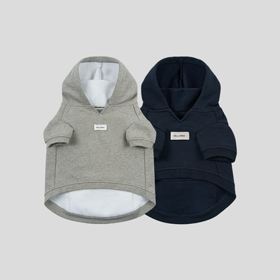 GOODBAI 花体太阳logo城市印花连帽套头宠物卫衣