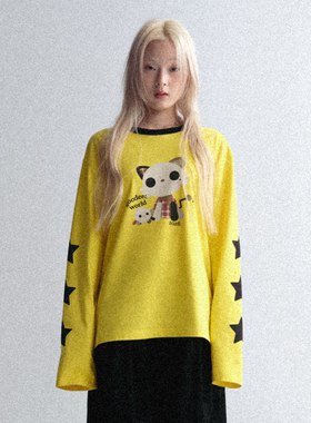 GOODBAI GOODEES 新款五角星机器小猫长袖T恤