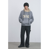 GOODBAI 916 贴布绣撞色拼接含羊毛连帽针织外套