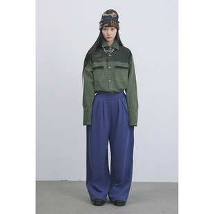 迷彩拼接花边口袋oversize衬衫 GOODBAI 916