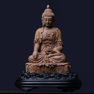 印度老山檀香释迦牟尼如来佛祖摆件工艺品佛室玄关条案开业送