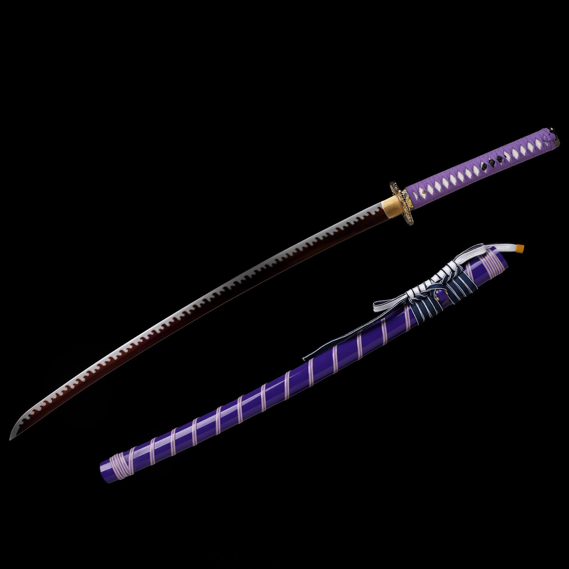 龙泉市刀剑手工锻打高锰钢一体日式指挥刀Katana动漫硬宝剑未