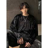 T012026春季新款金丝绒圆领卫衣男慵懒风宽松长袖T恤打底衫P30，男装T恤，电商A115