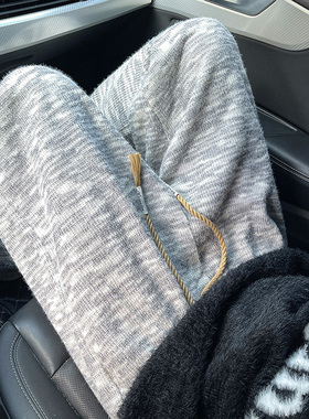 K187 小香风扎染糯米裤灰色休闲裤男大码宽松卫裤 特P38无差价