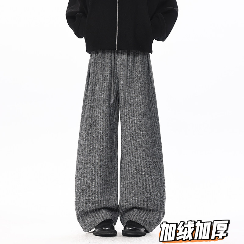 K112垂感慵懒风加绒加厚休闲裤男潮直筒裤特P40加绒P45无差价,男装卫衣,电商A115