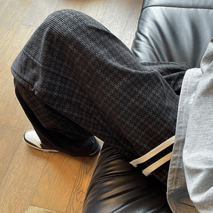 格子印花休闲裤 新款 男装 大码 特P38无差价 K180 宽松直筒裤 秋季