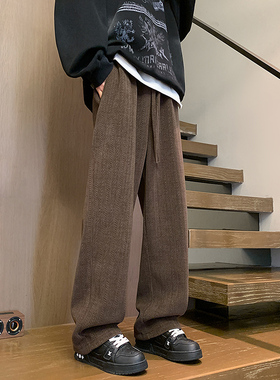 K149 麦穗纹大码休闲裤男装直筒加绒加厚裤子 特P40加绒P45无差价