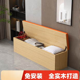 沙发长凳可储物柜软包长条坐柜可坐式收纳箱子换鞋凳鞋柜实木椅子
