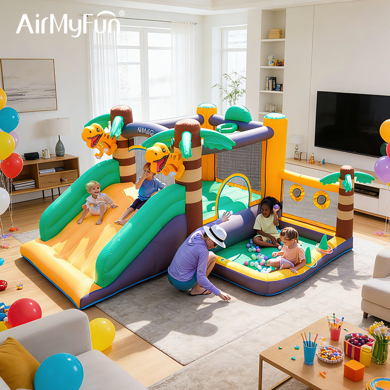 AirMyFun恐龙充气城堡儿童蹦蹦床家用室内外小型滑滑梯波波池跳床