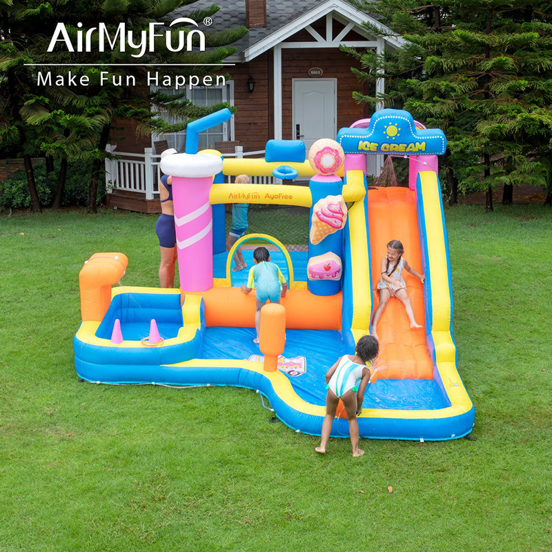 AirMyFun小型充气城堡儿童玩水玩具室内蹦蹦床滑滑梯户外游乐设备