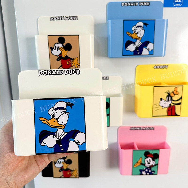 创意米奇磁吸收纳盒磁贴冰箱贴洞洞板收纳磁性入户门装饰马克笔盒