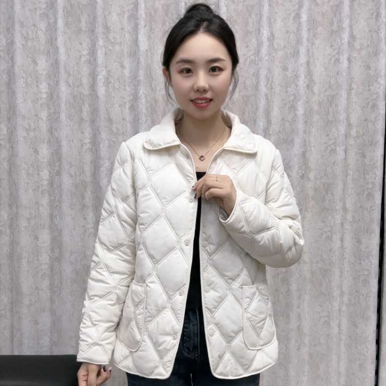 2026新款韩版轻薄双线菱格棉服春