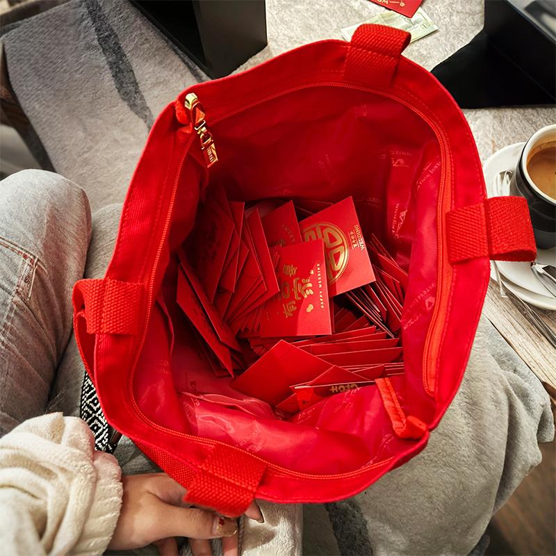 结婚喜包婚包袋喜字包红色新婚婚礼喜包手提包婚包袋布袋帆布包