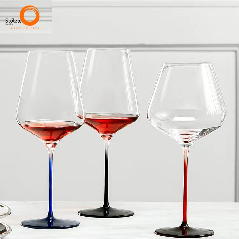 德国进口stolzle索雅特水晶玻璃红酒杯葡萄酒杯创意彩杆高脚杯子