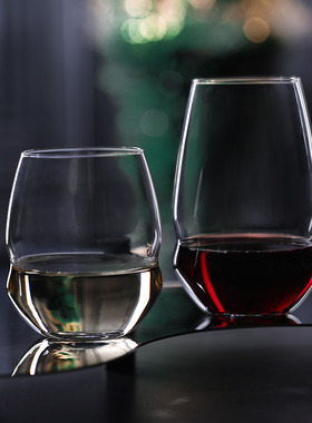 KROSNO进口无脚红酒杯北欧晶质玻璃杯家用水杯O型洋酒杯葡萄酒杯