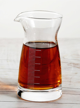 高档分酒器80ml家用烈酒杯玻璃红酒分酒器带刻度酒壶公道杯调酒杯