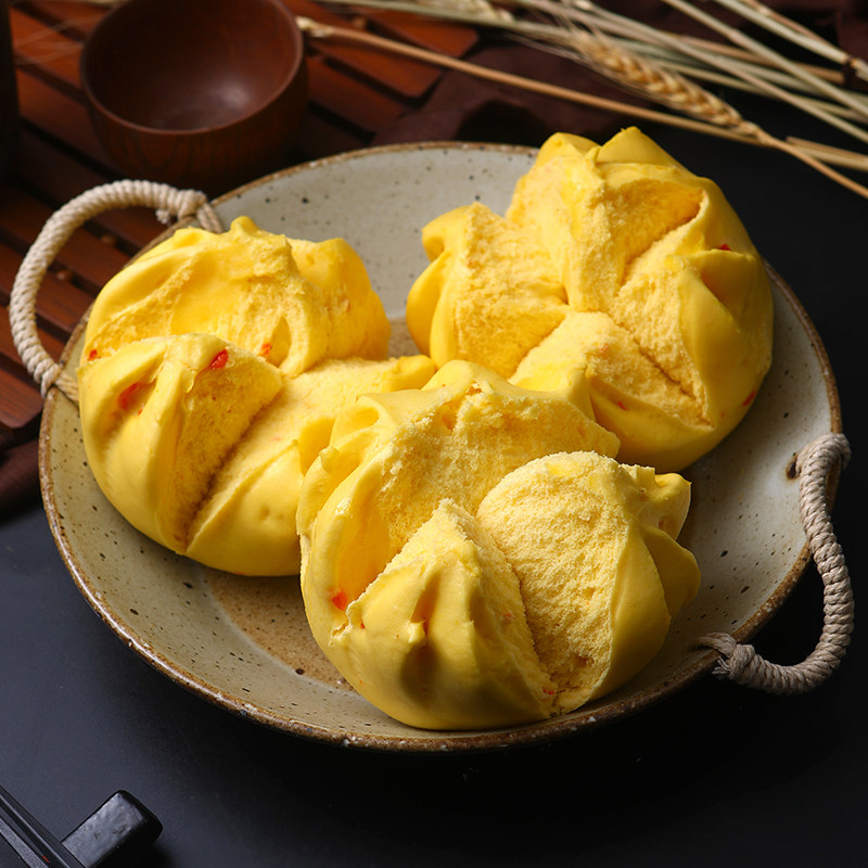 广式南瓜开花馒头红糖粗粮冷冻包子速冻半成品早餐速食包点商用