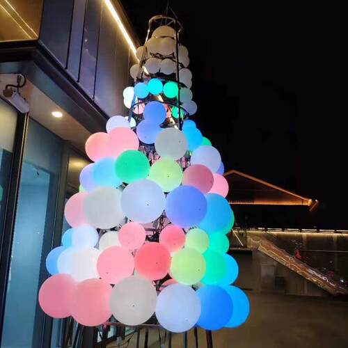 呼之呼吸之光吸光七彩亮化景灯件网红街装饰圆球灯创意市集美食街