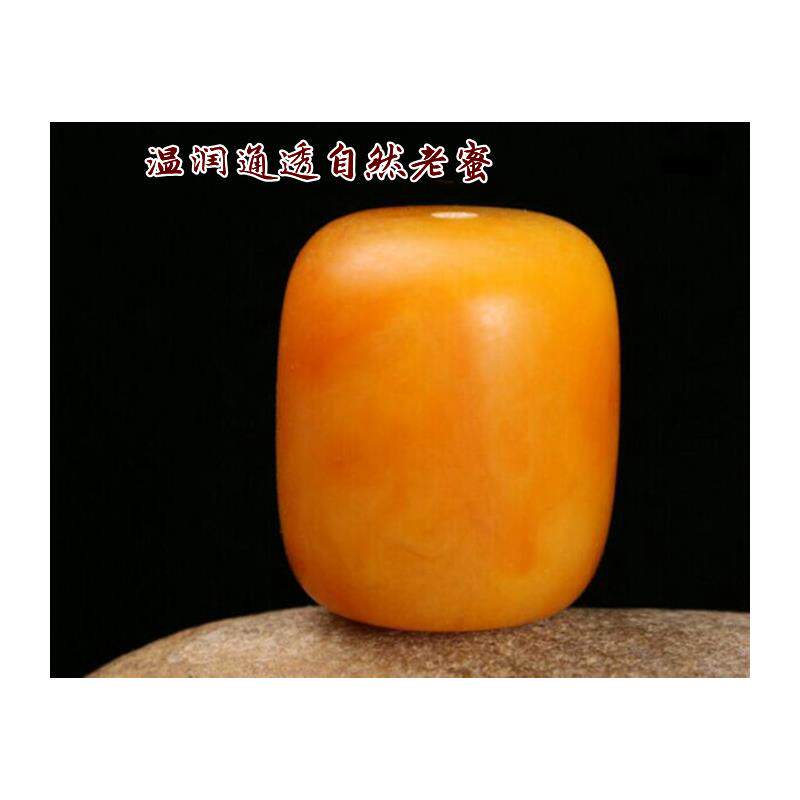 天然老蜜蜡桶珠金刚星月