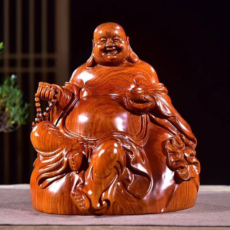 花梨木雕摆件弥勒佛实木