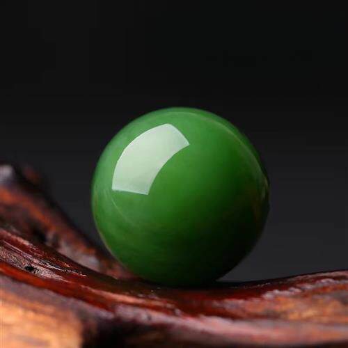 精品俄料碧玉散珠菠菜绿正阳绿圆珠无黑点精工金刚星月和田玉配饰