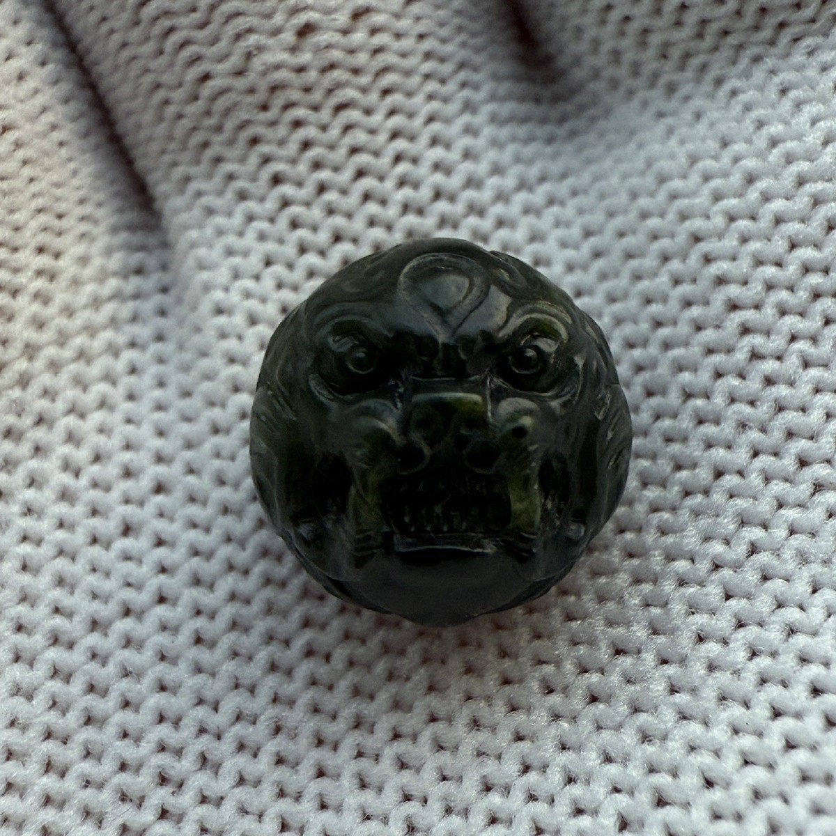 天然碧玉兽珠13mm单珠手