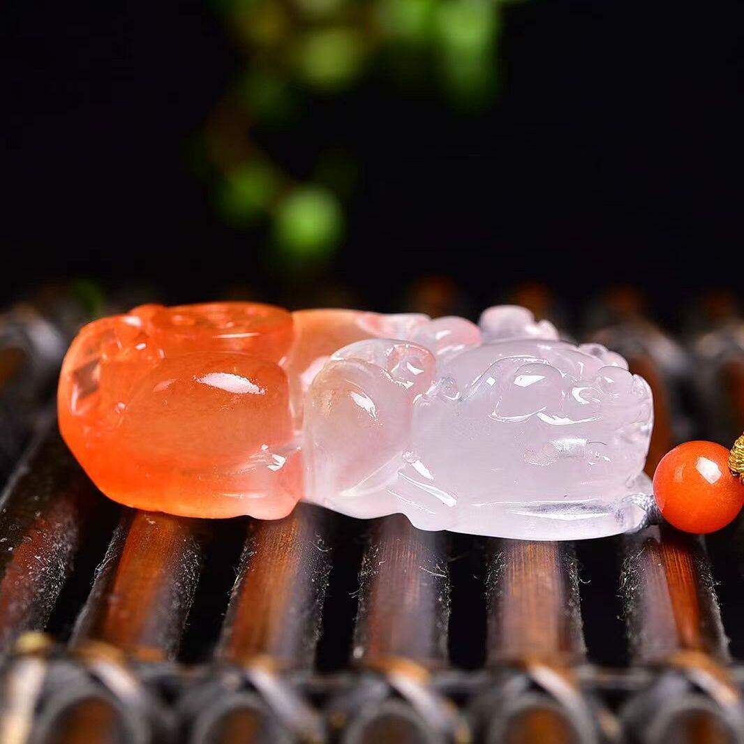 南红盐源玛瑙貔貅吊坠平