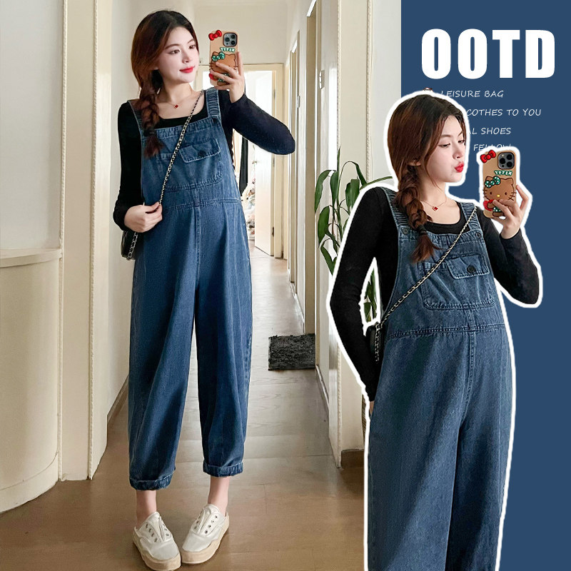 孕妇装2025秋冬新款韩系通勤风复古牛仔背带裤毛衣打底孕妈两件套,孕妇装/孕产妇用品/营养,孕妇休闲裤,淘宝优惠券,粉丝福利购,淘宝优惠卷