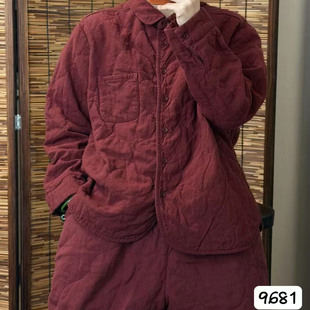 棉衣百搭女士复古9681 秋冬加棉加厚亚麻棉衣衬衫 2025冬季 新款