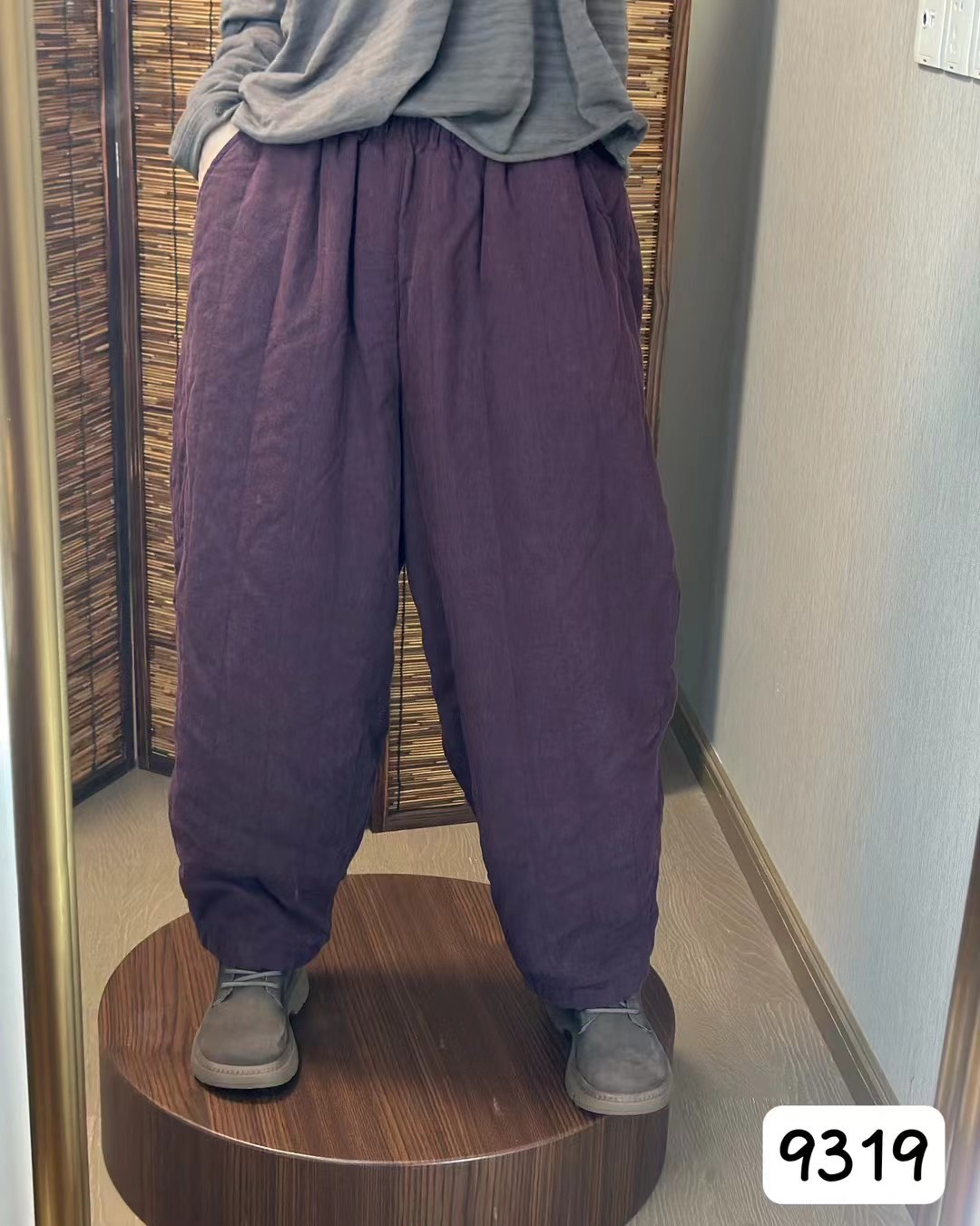 9319松软休闲百搭纯色棉裤萝卜裤
