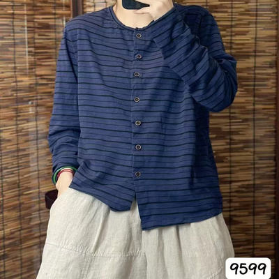 条纹长袖T恤女士休闲百搭宽松