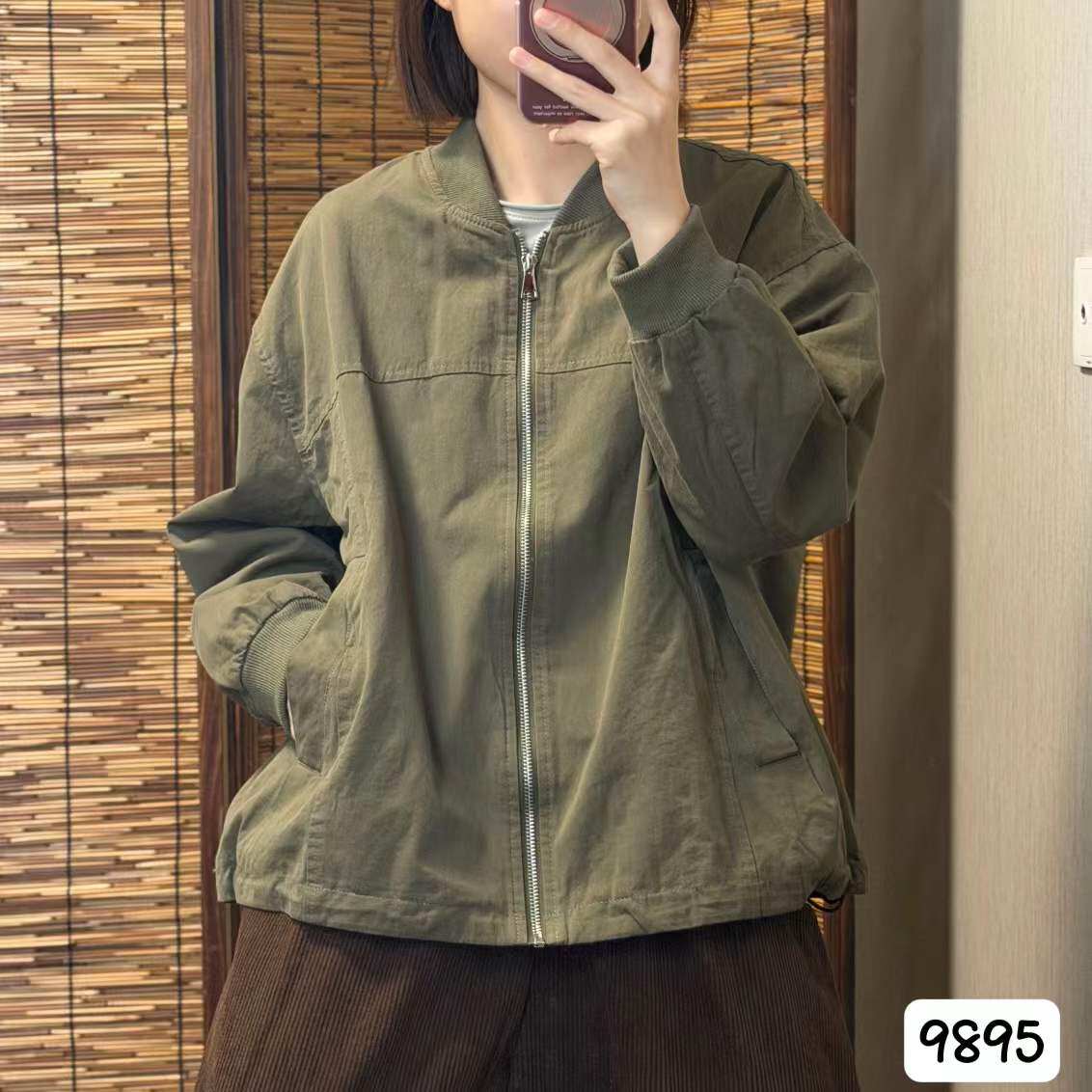 高级感棒球领拉链短外套女士