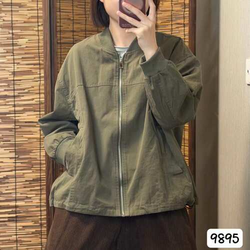 高级感棒球领拉链短外套女士
