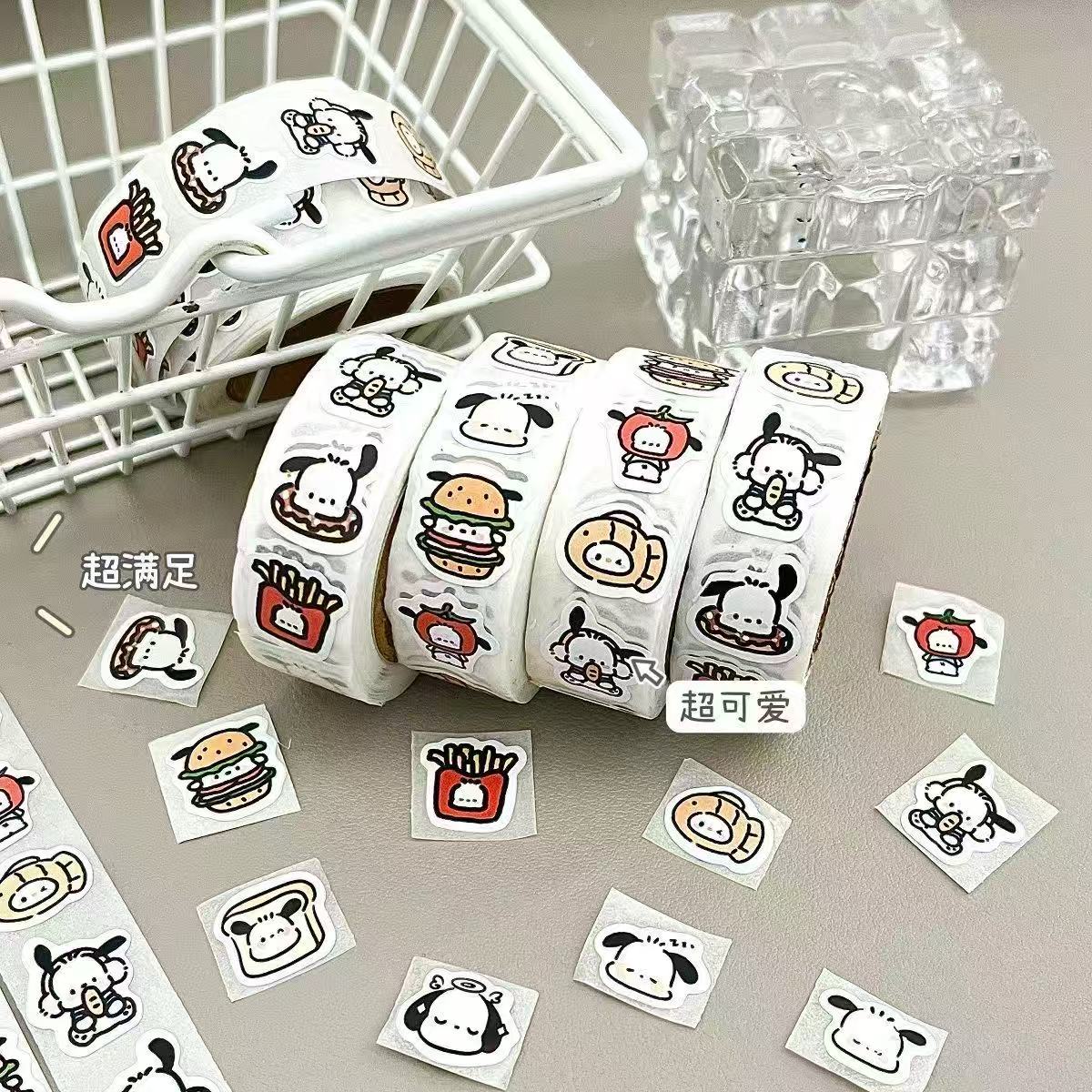 可爱帕恰狗卡通美食贴纸