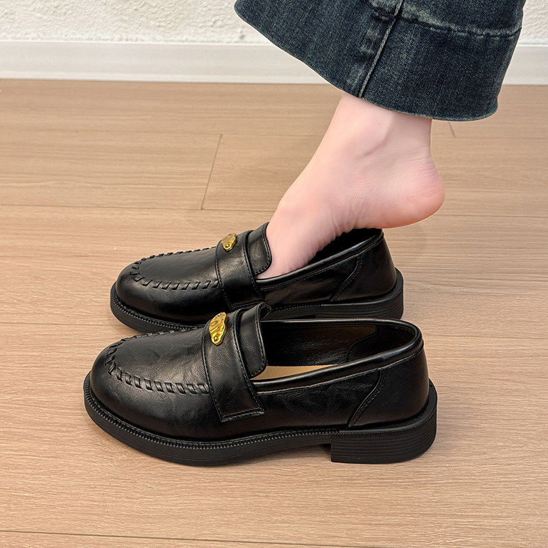 英伦风小皮鞋女2026春季新款亮片懒人一脚蹬通勤工作气质乐福单鞋,女鞋,乐福鞋（豆豆鞋）,淘宝优惠券,粉丝福利购,淘宝优惠卷