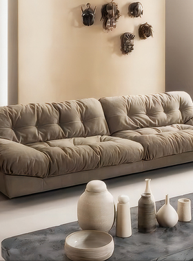 意式云朵沙发baxter真皮沙发客厅小红书同款奶油风羽绒磨砂布沙发