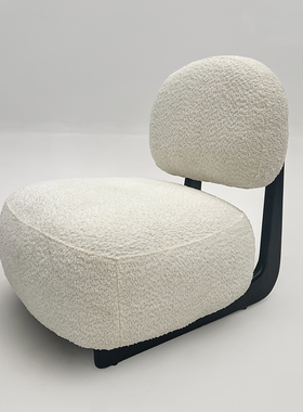 侘寂风墩墩椅泰迪绒羊羔绒单人沙发椅简约落地懒人网红单人椅中古