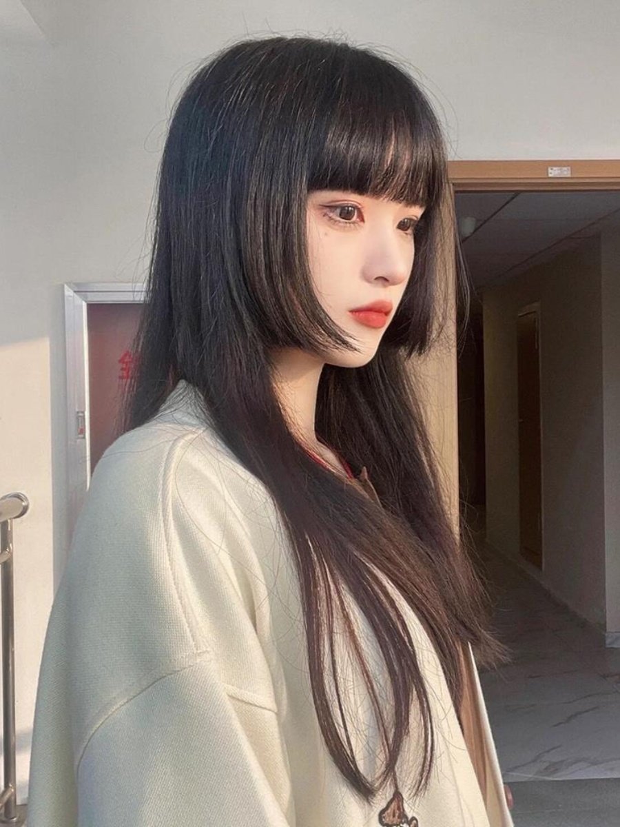 佐薇兰假发女长发日系lolita软妹黑长直姬发式公主切水母头全头套