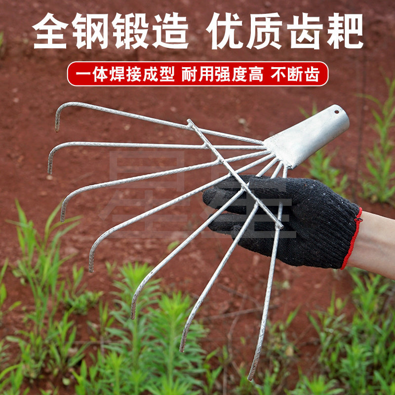 家用搂草耙子农用铁耙耙齿七齿钉耙农具翻土松土扒草铁抓爬子草耙,鲜花速递/花卉仿真/绿植园艺,耙子,淘宝优惠券,粉丝福利购,淘宝优惠卷
